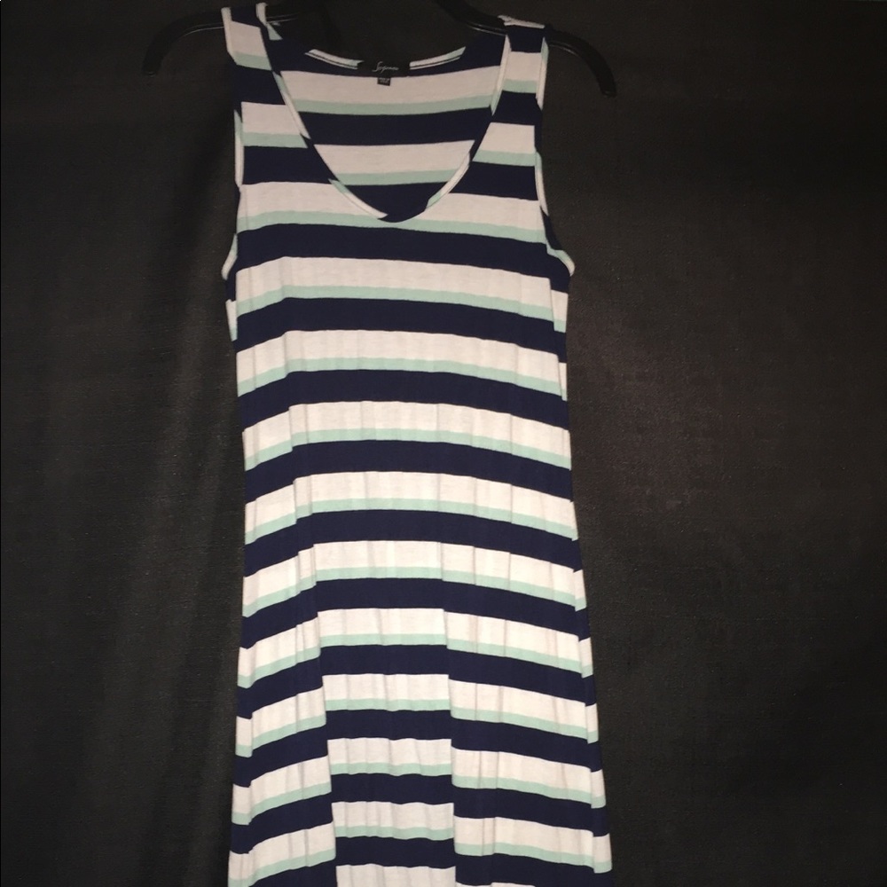 Beautiful Striped Maxi Dress Voile Flowing Finish